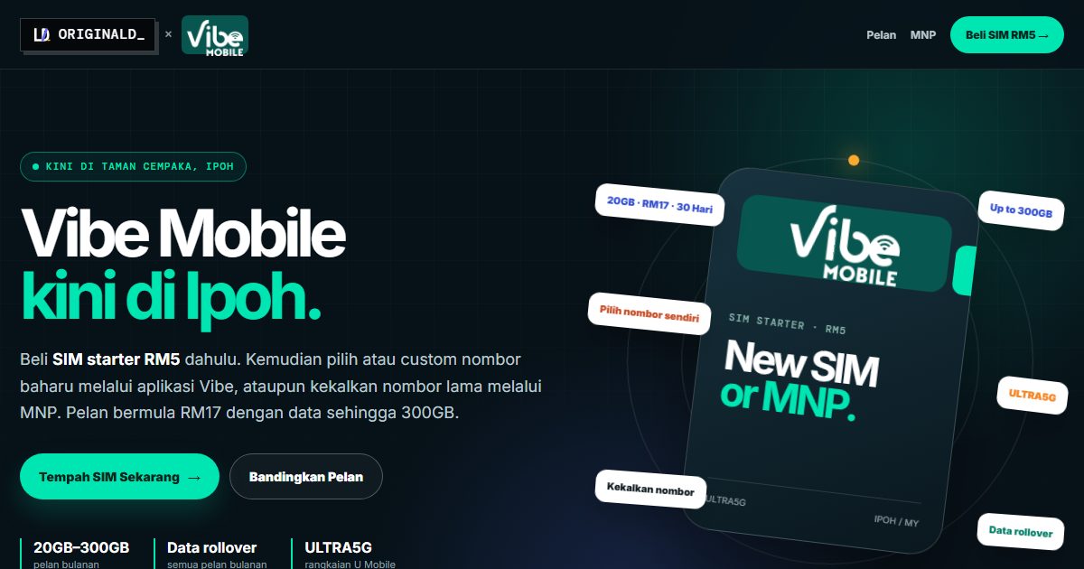 Vibe Mobile 2U website preview